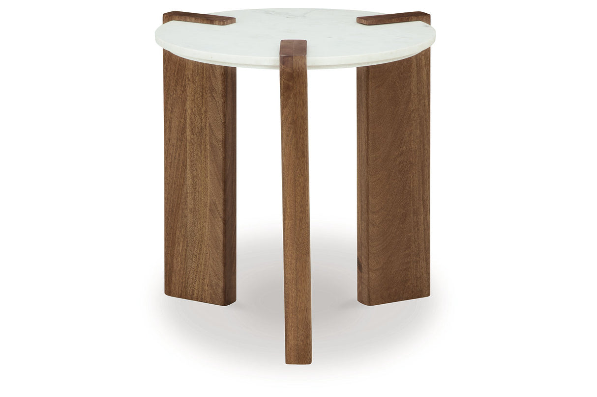 Isanti White/Brown Coffee Table and 2 End Tables -  Ashley - Luna Furniture