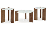 Isanti White/Brown Coffee Table and 2 End Tables -  Ashley - Luna Furniture