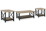 Bristenfort Brown/Black Coffee Table and 2 End Tables -  Ashley - Luna Furniture