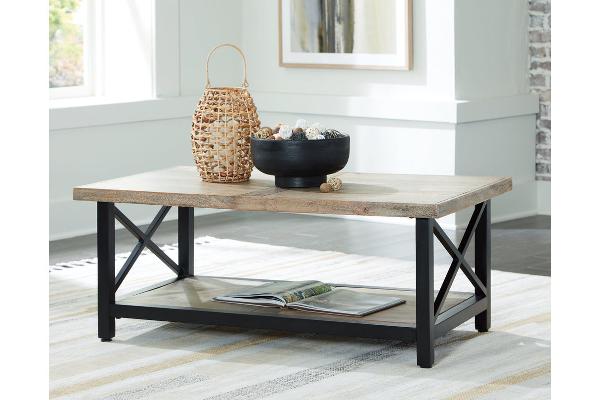 Bristenfort Brown/Black Coffee Table and 2 End Tables -  Ashley - Luna Furniture