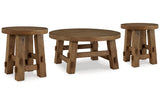 Mackifeld Warm Brown Coffee Table and 2 End Tables from Ashley - Luna Furniture