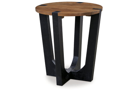 Hanneforth Brown/Black Coffee Table and 2 End Tables -  Ashley - Luna Furniture