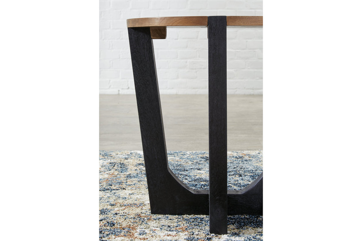 Hanneforth Brown/Black Coffee Table and 2 End Tables -  Ashley - Luna Furniture