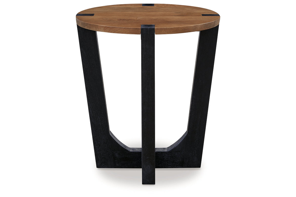 Hanneforth Brown/Black Coffee Table and 2 End Tables -  Ashley - Luna Furniture