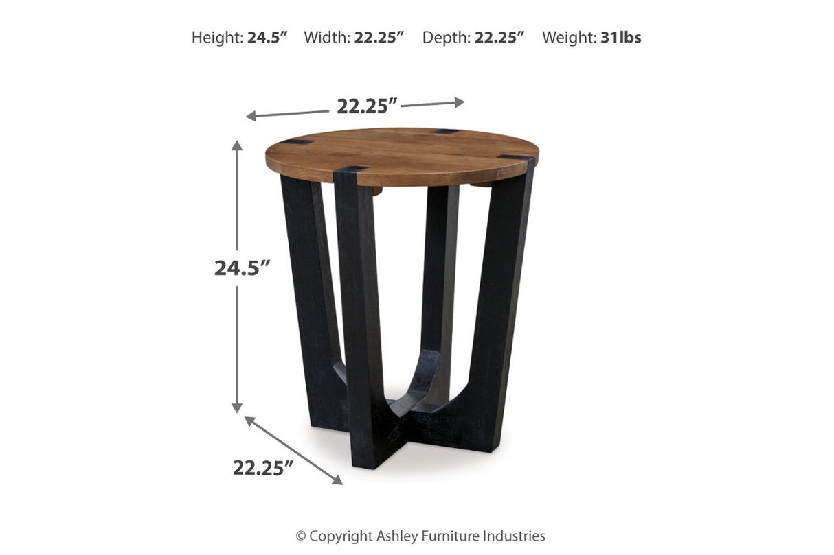 Hanneforth Brown/Black Coffee Table and 2 End Tables -  Ashley - Luna Furniture