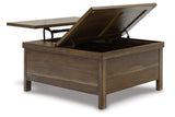 Moriville Grayish Brown Lift-top Coffee Table and 2 End Tables from Ashley - Luna Furniture