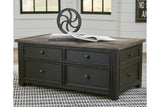 Tyler Creek Grayish Brown/Black Coffee Table and 2 Chairside End Tables -  Ashley - Luna Furniture