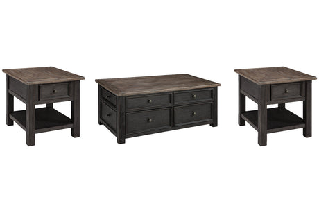 Tyler Creek Grayish Brown/Black Coffee Table and 2 End Tables -  Ashley - Luna Furniture