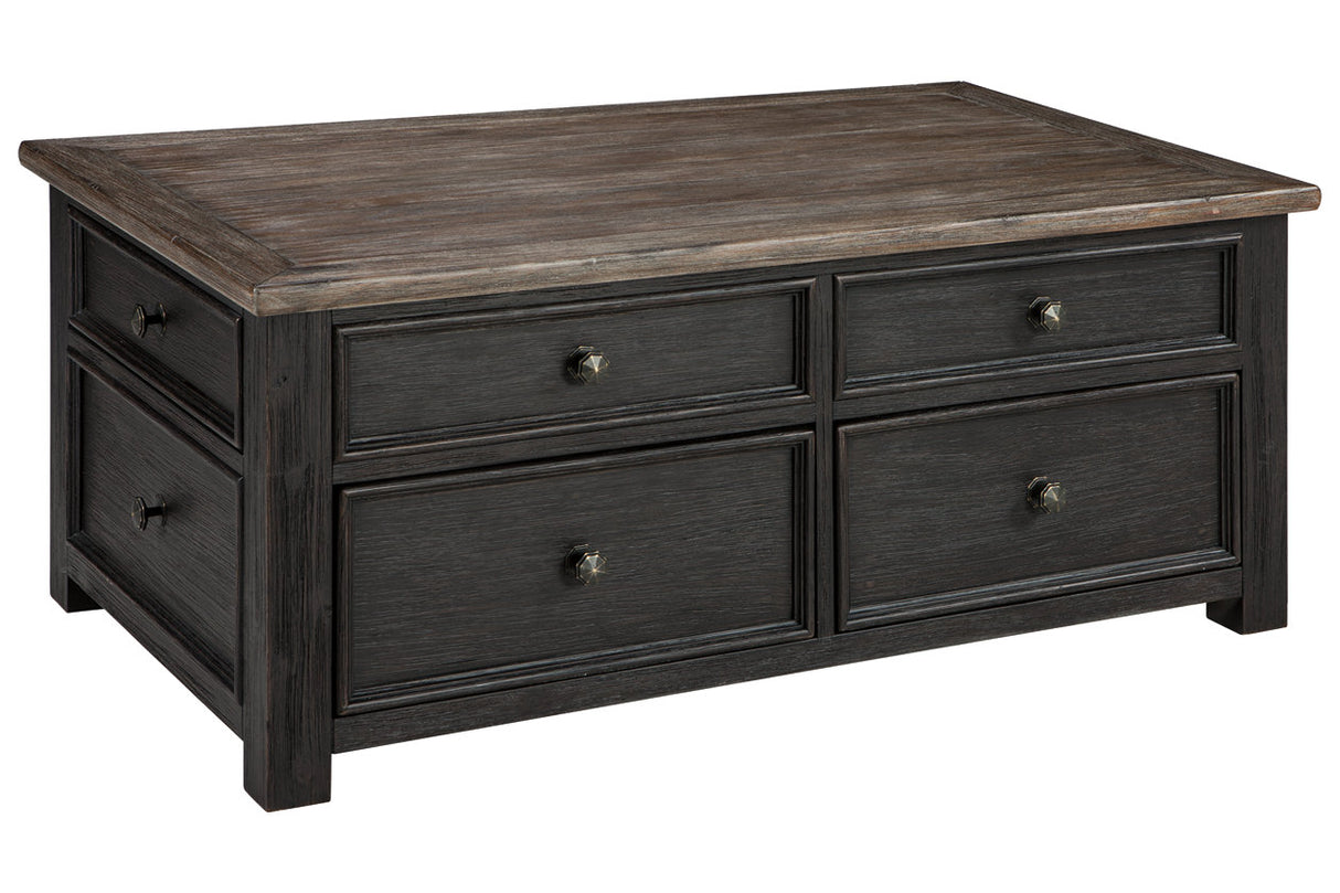 Tyler Creek Grayish Brown/Black Coffee Table and 2 Chairside End Tables -  Ashley - Luna Furniture