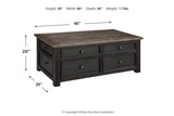 Tyler Creek Grayish Brown/Black Coffee Table and 2 Chairside End Tables -  Ashley - Luna Furniture