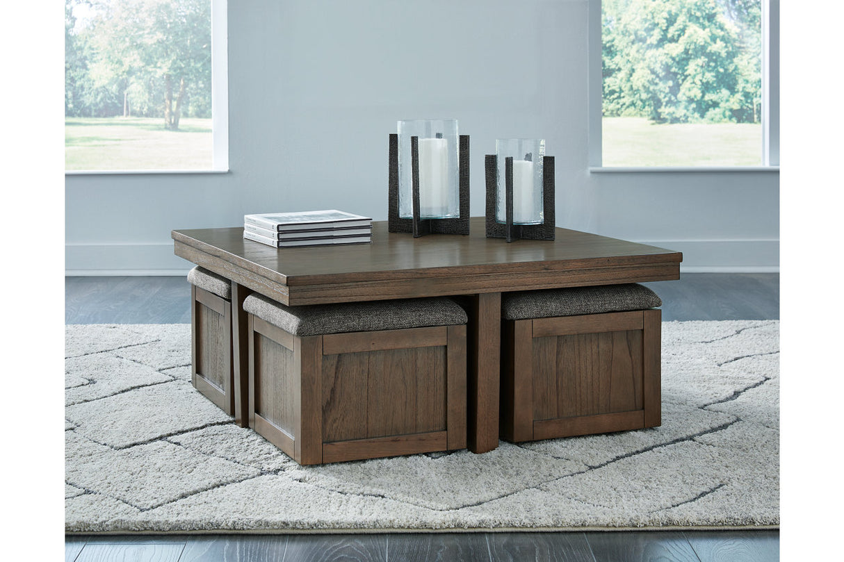 Boardernest Brown Coffee Table and 2 End Tables from Ashley - Luna Furniture