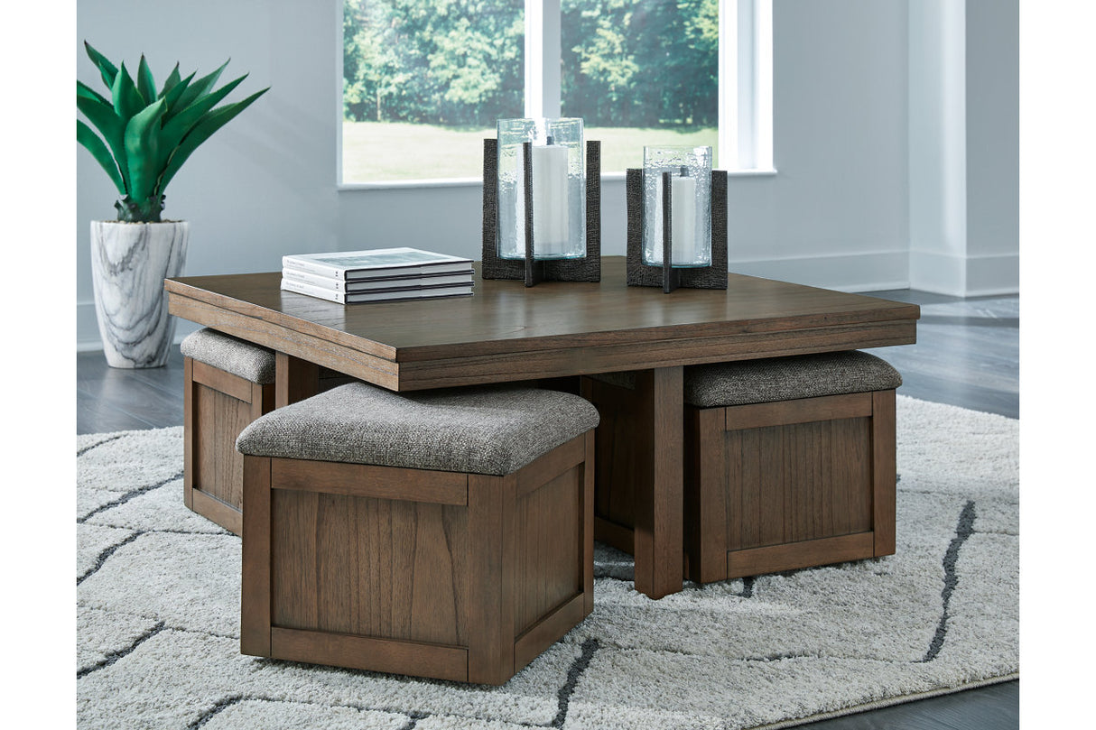 Boardernest Brown Coffee Table and 2 End Tables from Ashley - Luna Furniture