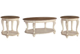 Realyn White/Brown Coffee Table and 2 End Tables -  Ashley - Luna Furniture