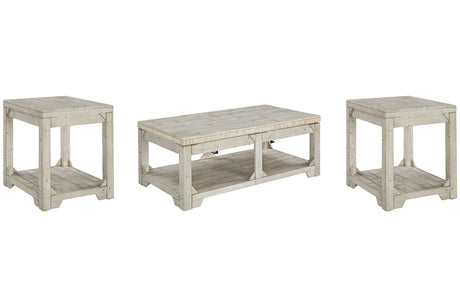 Fregine Whitewash Coffee Table and 2 End Tables from Ashley - Luna Furniture