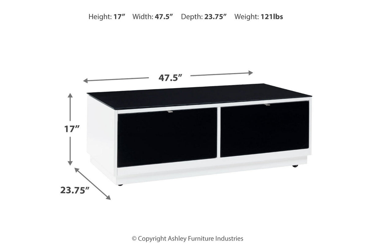 Gardoni White/Black Coffee Table and 2 End Tables from Ashley - Luna Furniture