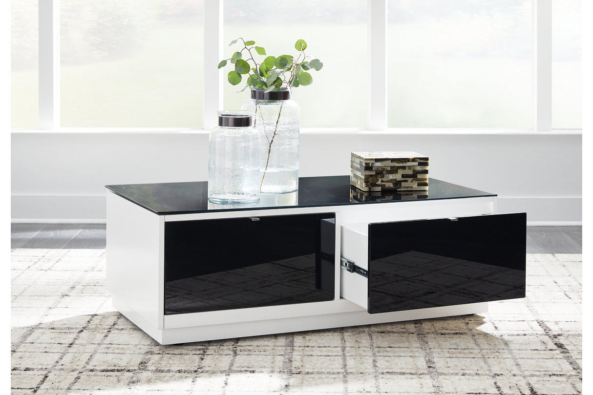 Gardoni White/Black Coffee Table and 2 End Tables from Ashley - Luna Furniture