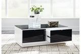 Gardoni White/Black Coffee Table and 2 Chairside End Tables from Ashley - Luna Furniture