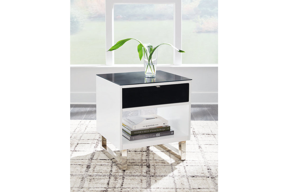 Gardoni White/Black Coffee Table and 2 End Tables from Ashley - Luna Furniture