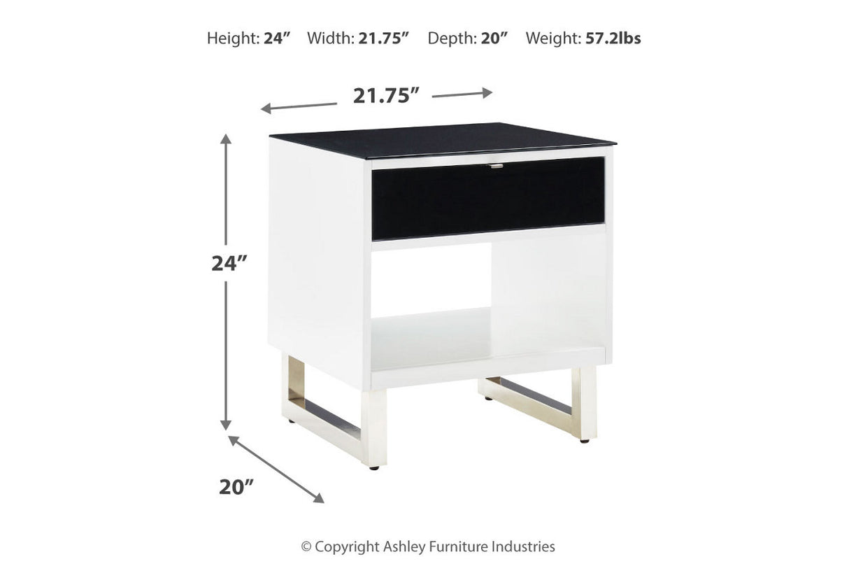 Gardoni White/Black Coffee Table and 2 End Tables from Ashley - Luna Furniture