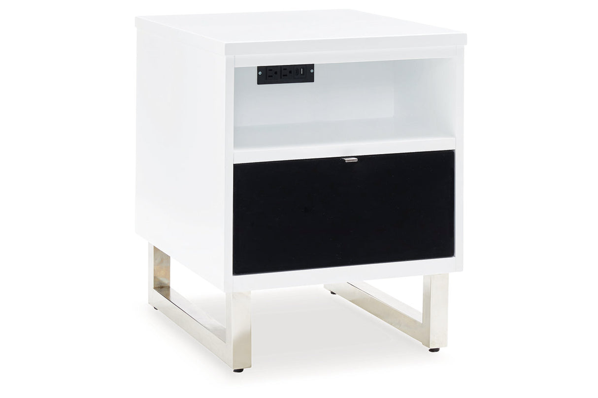 Gardoni White/Black Coffee Table and 2 Chairside End Tables from Ashley - Luna Furniture