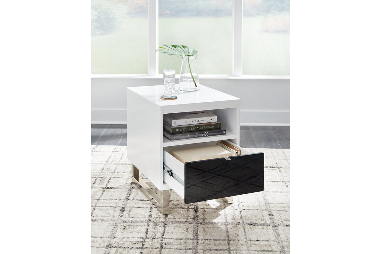 Gardoni White/Black Coffee Table and 2 Chairside End Tables from Ashley - Luna Furniture