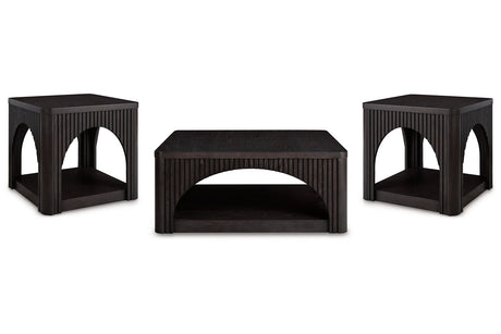 Yellink Black Coffee Table and 2 End Tables from Ashley - Luna Furniture