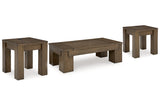 Rosswain Warm Brown Lift-top Coffee Table and 2 End Tables -  Ashley - Luna Furniture