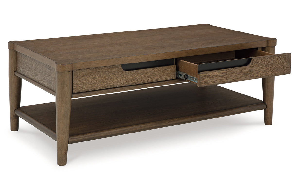 Roanhowe Brown Coffee Table and 2 End Tables -  Ashley - Luna Furniture