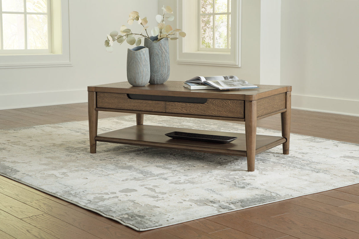 Roanhowe Brown Coffee Table and 2 End Tables -  Ashley - Luna Furniture