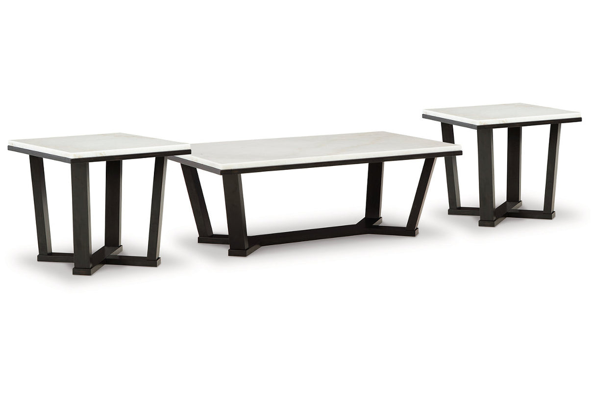 Fostead White/Espresso Coffee Table and 2 Ends from Ashley - Luna Furniture