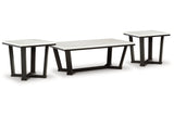 Fostead White/Espresso Coffee Table and 2 Ends from Ashley - Luna Furniture