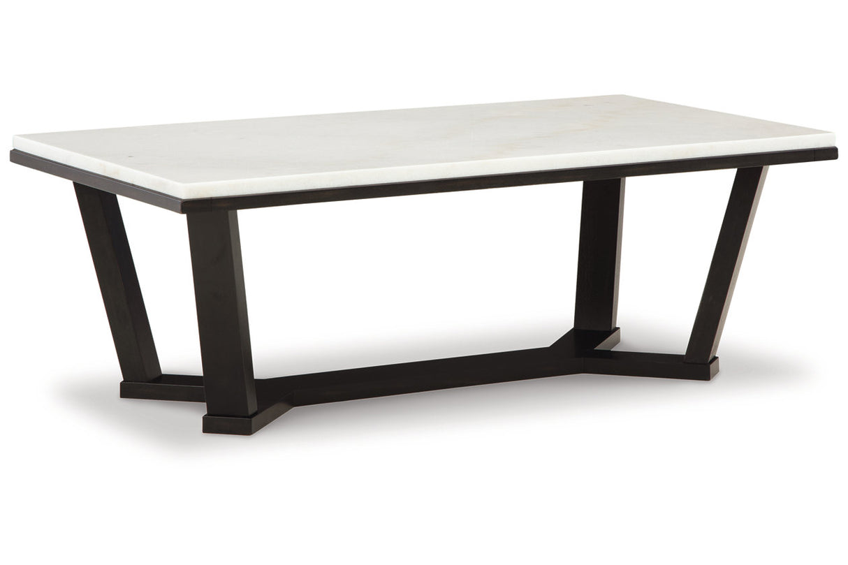 Fostead White/Espresso Coffee Table and 2 Ends from Ashley - Luna Furniture