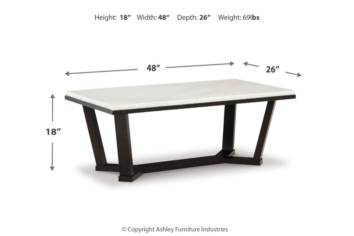 Fostead White/Espresso Coffee Table and 2 Ends from Ashley - Luna Furniture