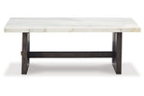 Burkhaus White/Dark Brown Coffee Table and 2 Ends from Ashley - Luna Furniture