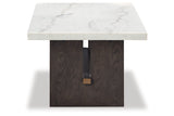 Burkhaus White/Dark Brown Coffee Table and 2 Ends from Ashley - Luna Furniture