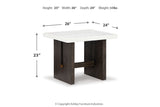 Burkhaus White/Dark Brown Coffee Table and 2 Ends from Ashley - Luna Furniture