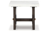 Burkhaus White/Dark Brown Coffee Table and 2 Ends from Ashley - Luna Furniture