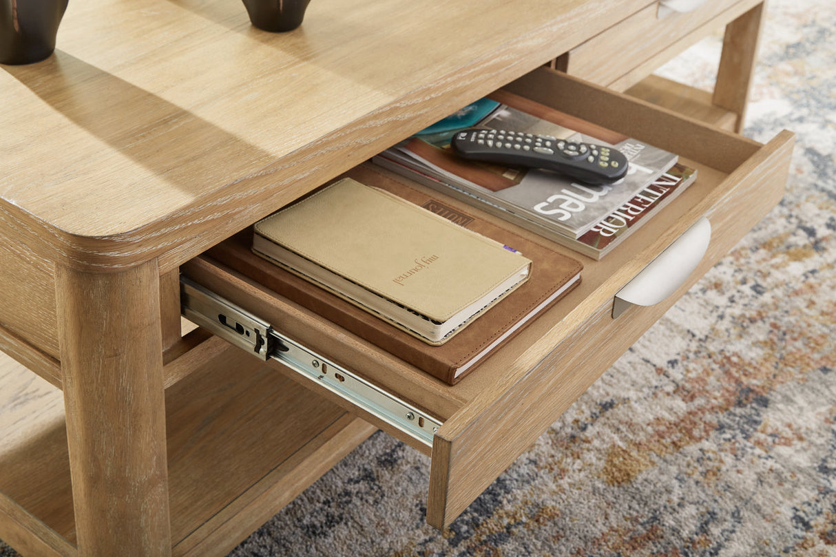 Rencott Light Brown Coffee Table and 2 End Tables -  Ashley - Luna Furniture