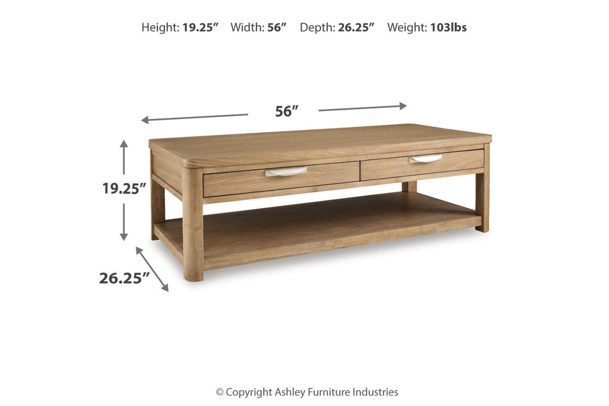 Rencott Light Brown Coffee Table and 2 End Tables -  Ashley - Luna Furniture