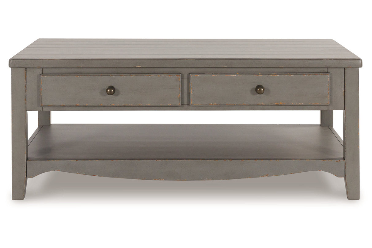 Charina Antique Gray Coffee Table and 2 End Tables -  Ashley - Luna Furniture