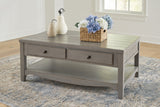 Charina Antique Gray Coffee Table and 2 End Tables -  Ashley - Luna Furniture