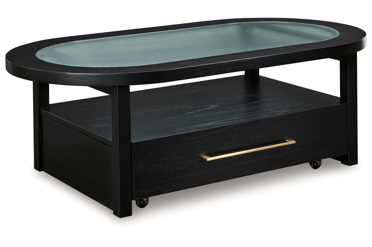 Winbardi Black Coffee Table and 2 Chairside End Tables from Ashley - Luna Furniture