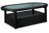 Winbardi Black Coffee Table and 2 Chairside End Tables from Ashley - Luna Furniture