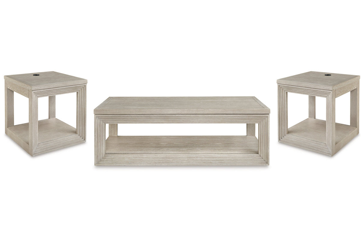 Marxhart Bisque Lift-top Coffee Table and 2 End Tables from Ashley - Luna Furniture