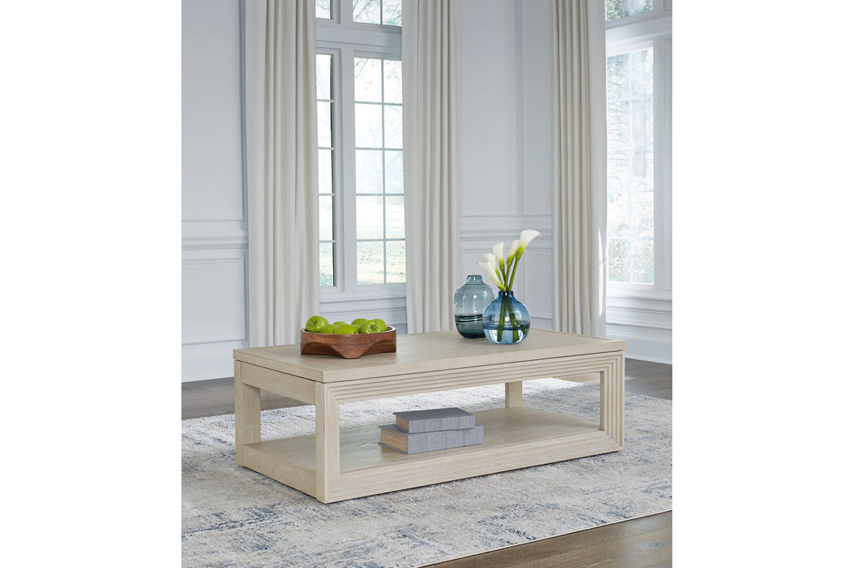 Marxhart Bisque Lift-top Coffee Table and 2 End Tables from Ashley - Luna Furniture