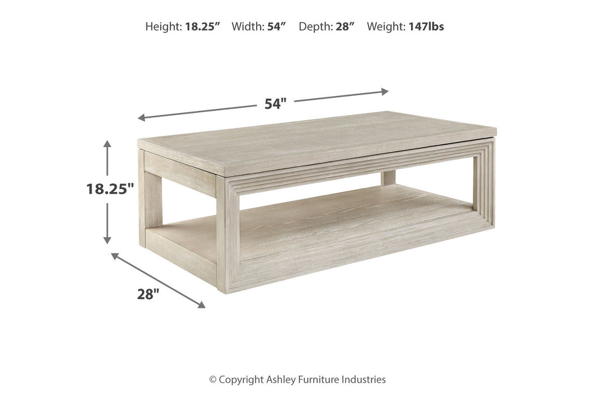 Marxhart Bisque Lift-top Coffee Table and 2 End Tables from Ashley - Luna Furniture