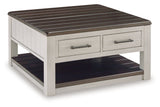 Darborn Gray/Brown Lift-top Coffee Table and 2 Chairside End Tables -  Ashley - Luna Furniture