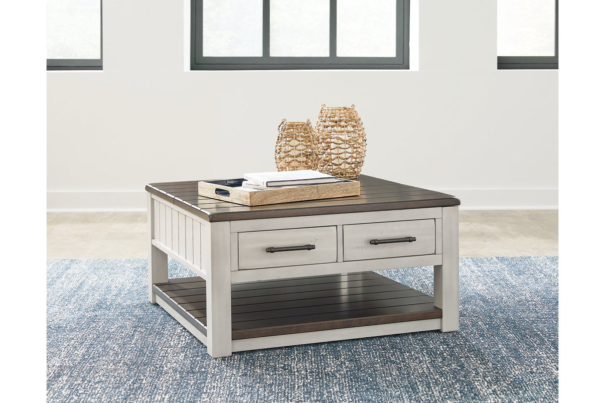 Darborn Gray/Brown Lift-top Coffee Table and 2 Chairside End Tables -  Ashley - Luna Furniture