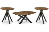 Haileeton Brown/Black Coffee Table and 2 End Tables -  Ashley - Luna Furniture