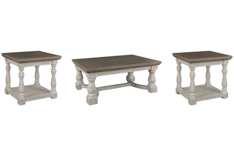 Havalance Gray/White Coffee Table and 2 End Tables -  Ashley - Luna Furniture